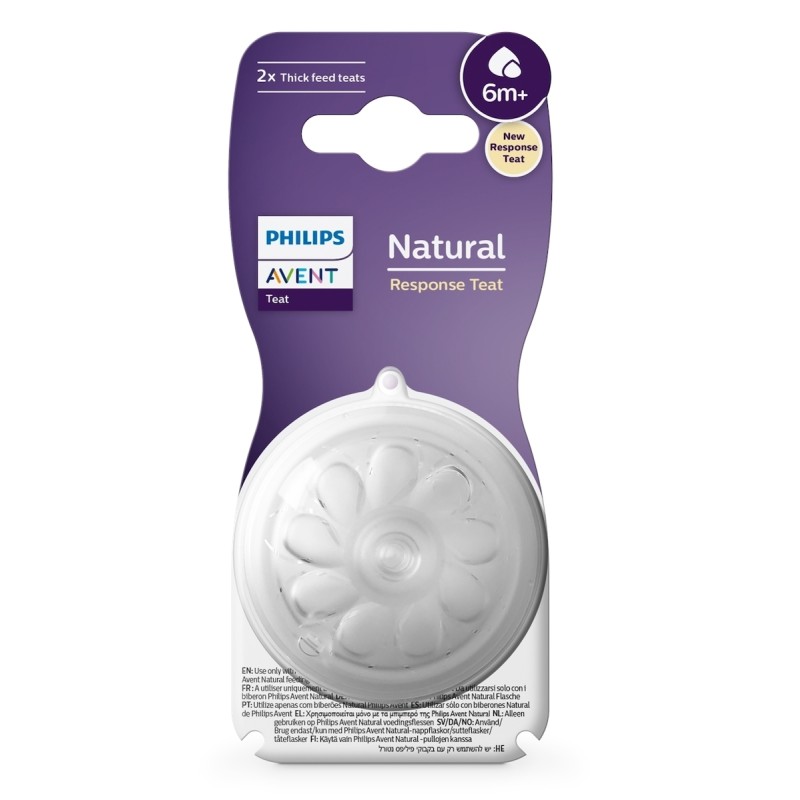 Philips AVENT Natural Response Θηλές από Σιλικόνη για παχύρευστη τροφή για 6+ μηνών 2τμχ SCY966/02 Philips AVENT Natural Response Θηλές από Σιλικόνη για παχύρευστη τροφή για 6+ μηνών 2τμχ SCY966/02