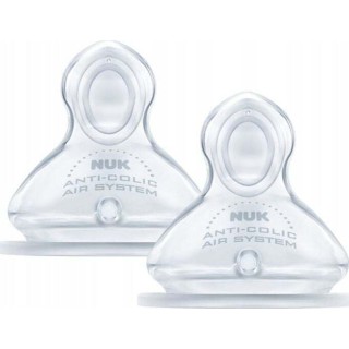 NUK First Choice+ Θηλή Σιλικόνης 6-18m Μεσαίας Οπής, 2τμχ