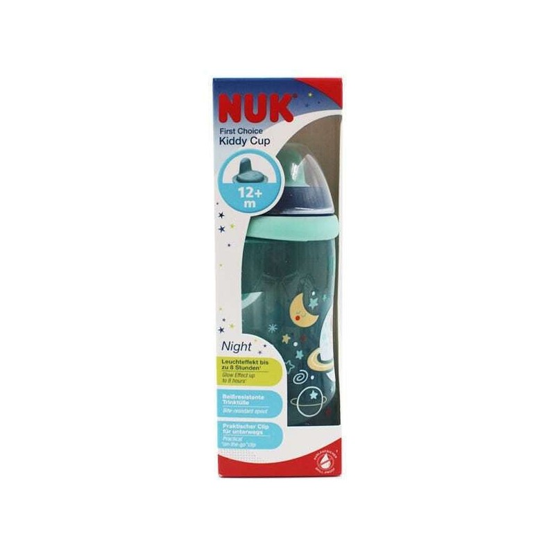 Nuk First Choice Kiddy Cup Night Εκπαιδευτικό Μπιμπερό Πλαστικό Πράσινο για 12m+ 300ml Nuk First Choice Kiddy Cup Night Εκπαιδευτικό Μπιμπερό Πλαστικό Πράσινο για 12m+ 300ml