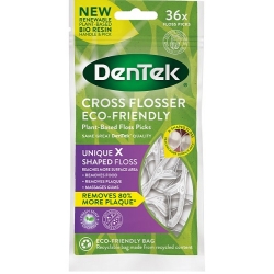 DenTek Cross Flosser Eco-Friendly Plant-Based "Unique X Shaped" Floss Picks 36τμχ