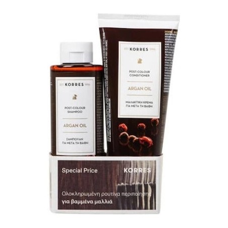 KORRES Promo Argan Oil Σαμπουάν για μετά τη Βαφή 250ml & Μαλακτική Κρέμα για μετά τη Βαφή 200ml