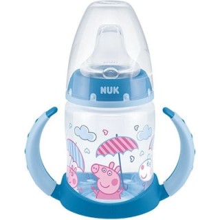 Nuk First Choice Peppa Pig Εκπαιδευτικό Μπιμπερό Σιλικόνης με Λαβές Μπλε 150ml