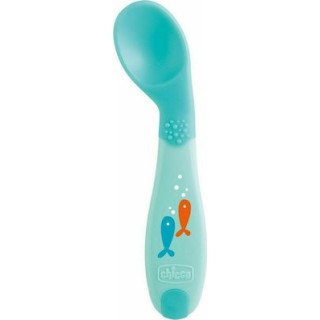Chicco Βρεφικό Κουτάλι από Σιλικόνη Blue για 8+ μηνών