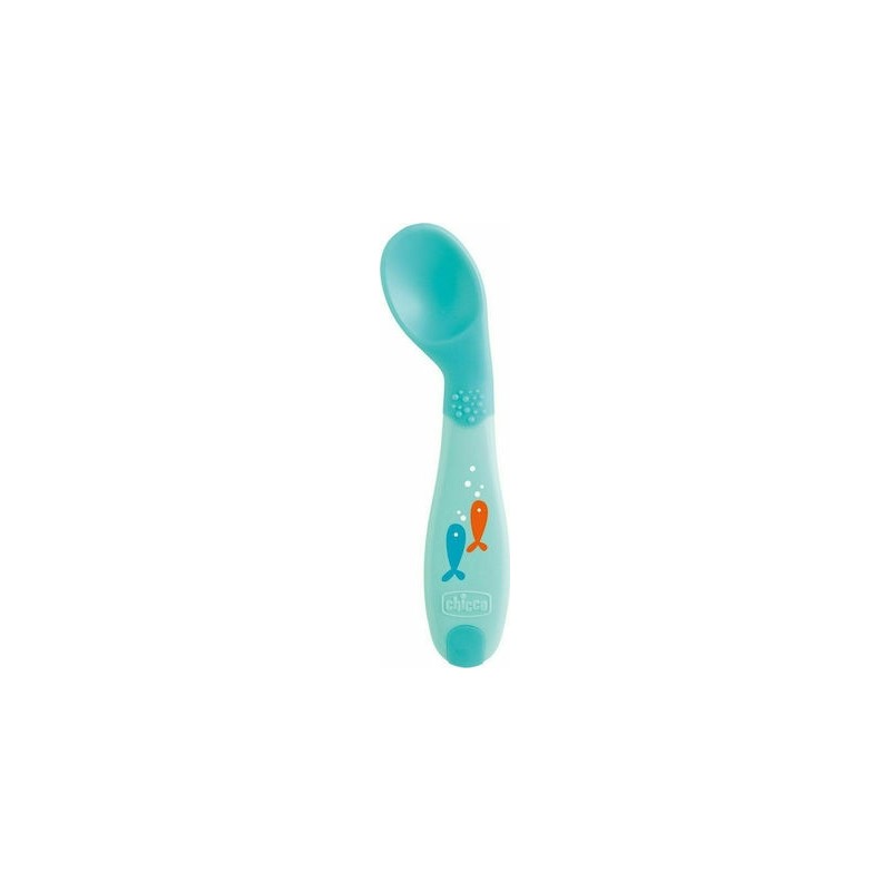 Chicco Βρεφικό Κουτάλι από Σιλικόνη Blue για 8+ μηνών Chicco Βρεφικό Κουτάλι από Σιλικόνη Blue για 8+ μηνών