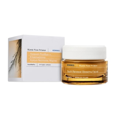 Korres Black Pine Primus, Κρέμα Νεότητας Νύχτας για Λείανση Ρυτίδων & Ελαστικότητα 40ml