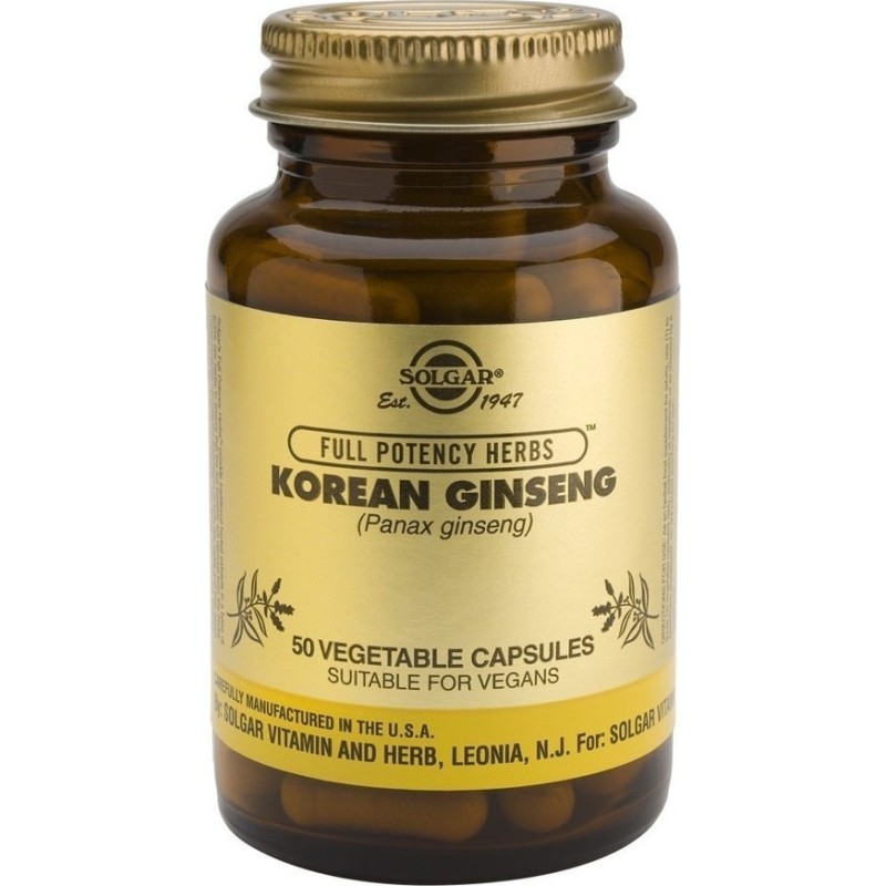 Solgar Ginseng Korean 520mg 50 φυτικές κάψουλες Solgar Ginseng Korean 520mg 50 φυτικές κάψουλες