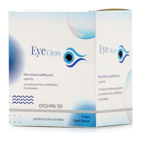 Eye Clean Μαντηλάκια Με Τειόδενδρου Και Εχινάκειας 16Στείρα Μαντηλάκια