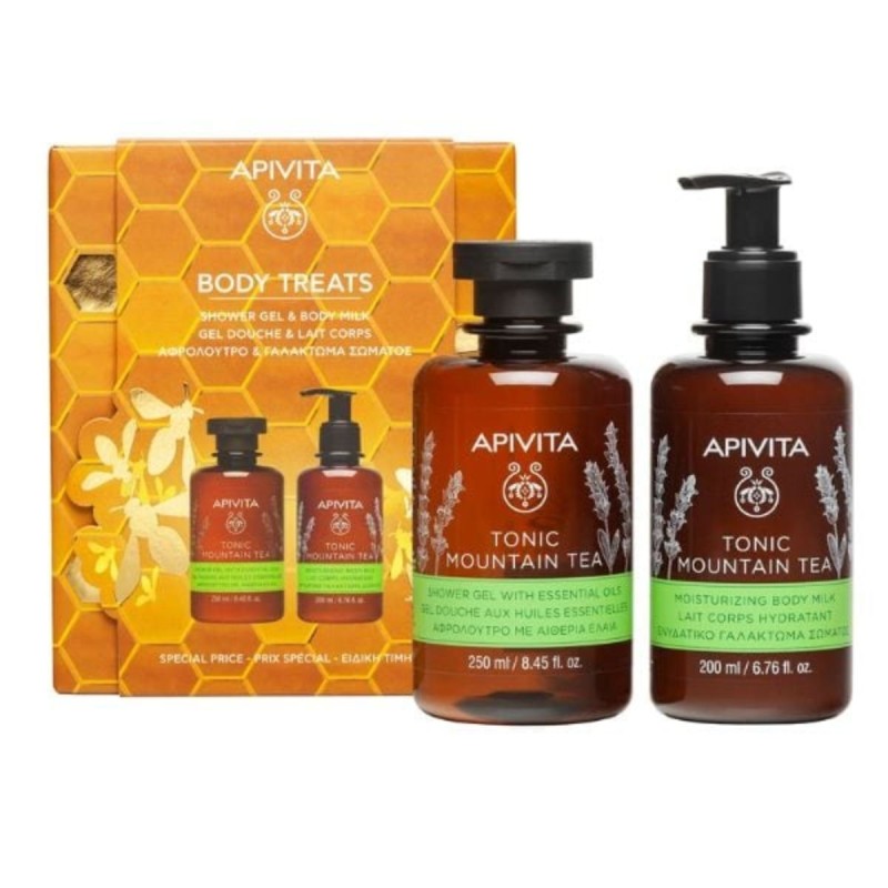 Apivita Tonic Mountain Tea Αφρόλουτρο Με Αιθέρια Ελαια 250mL & Apivita Tonic Mountain Γαλάκτωμα Σώματος 200mL Apivita Tonic Mountain Tea Αφρόλουτρο Με Αιθέρια Ελαια 250mL & Apivita Tonic Mountain Γαλάκτωμα Σώματος 200mL