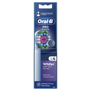 Oral-B Pro 3D White Ανταλλακτικές Κεφαλές Ηλεκτρικής Οδοντόβουρτσας 4 Τεμάχια