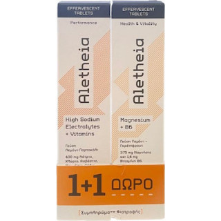 Vican Aletheia High Sodium Electrolytes + Vitamins 18 αναβράζοντα δισκία & Magnesium + Β6 20 αναβράζοντα δισκία
