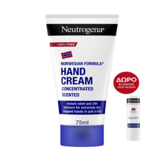 Neutrogena Hand Cream concentrated scented 75ml & Neutrogena Lip Balm