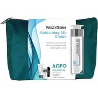 Frezyderm PROMO Moisturizing 24h Cream 50ml & ΔΩΡΟ Νεσεσέρ με Facial Scrub 15ml & Eye Balm 5ml & Velvet Colors Medium 2ml
