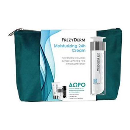 Frezyderm PROMO Moisturizing 24h Cream 50ml & ΔΩΡΟ Νεσεσέρ με Facial Scrub 15ml & Eye Balm 5ml & Velvet Colors Medium 2ml