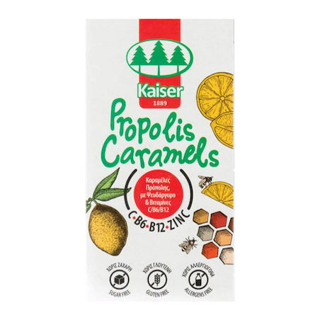 Kaiser 1889 Propolis Caramels Καραμέλες για Ξηρό Βήχα χωρίς Γλουτένη 6τμχ