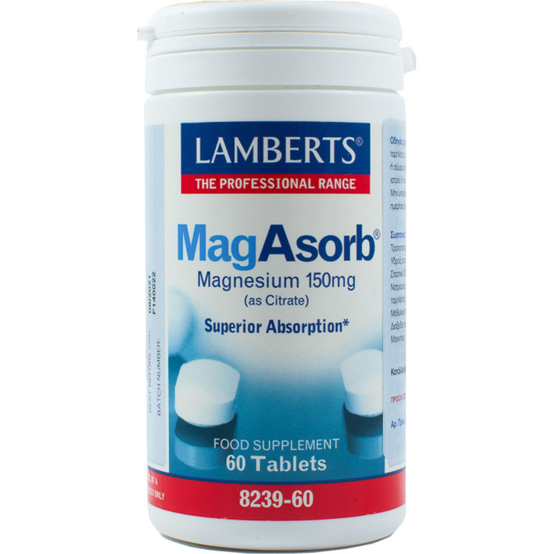 Lamberts MagAsorb 150mg 60 ταμπλέτες Lamberts MagAsorb 150mg 60 ταμπλέτες