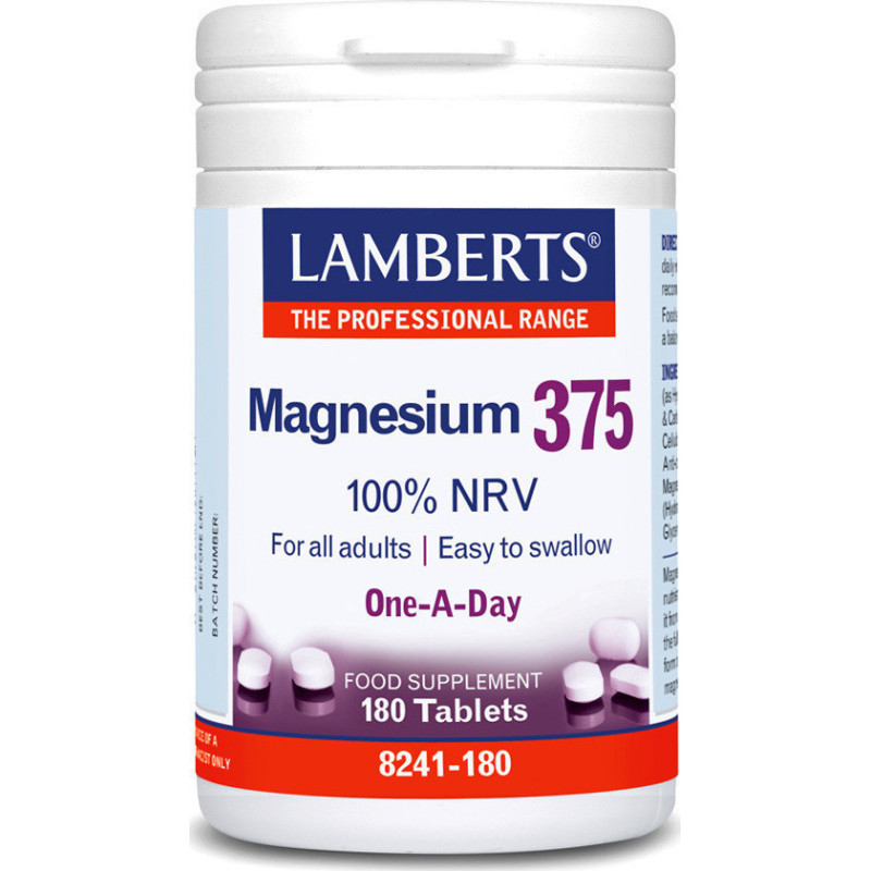 Lamberts Magnesium 375 100% NRV 180 ταμπλέτες Lamberts Magnesium 375 100% NRV 180 ταμπλέτες