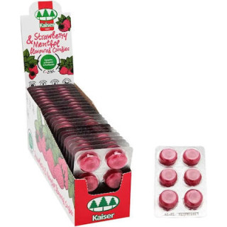 Καραμέλες Strawberry & Menthol Sore Throat Candies Με Βιταμίνη C & Ψευδάργυρο Για Τον Ερεθισμένο Λαιμό & Τον Βήχα Vegan 6τμχ