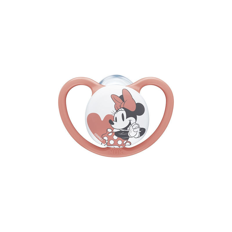 Nuk Ορθοδοντική Πιπίλα Σιλικόνης για 6-18 μηνών Space Mickey & Minnie με Θήκη Ροζ Nuk Ορθοδοντική Πιπίλα Σιλικόνης για 6-18 μηνών Space Mickey & Minnie με Θήκη Ροζ