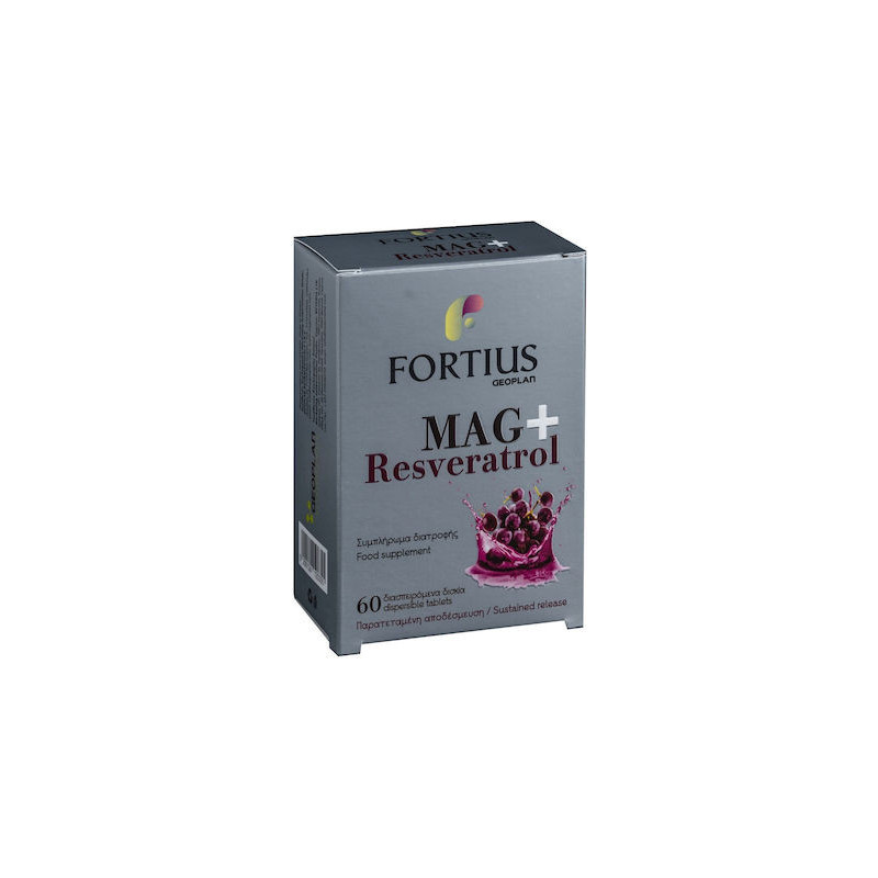 Geoplan Fortius Mag+ Resveratrol 60 διασπειρόμενα δισκία Geoplan Fortius Mag+ Resveratrol 60 διασπειρόμενα δισκία