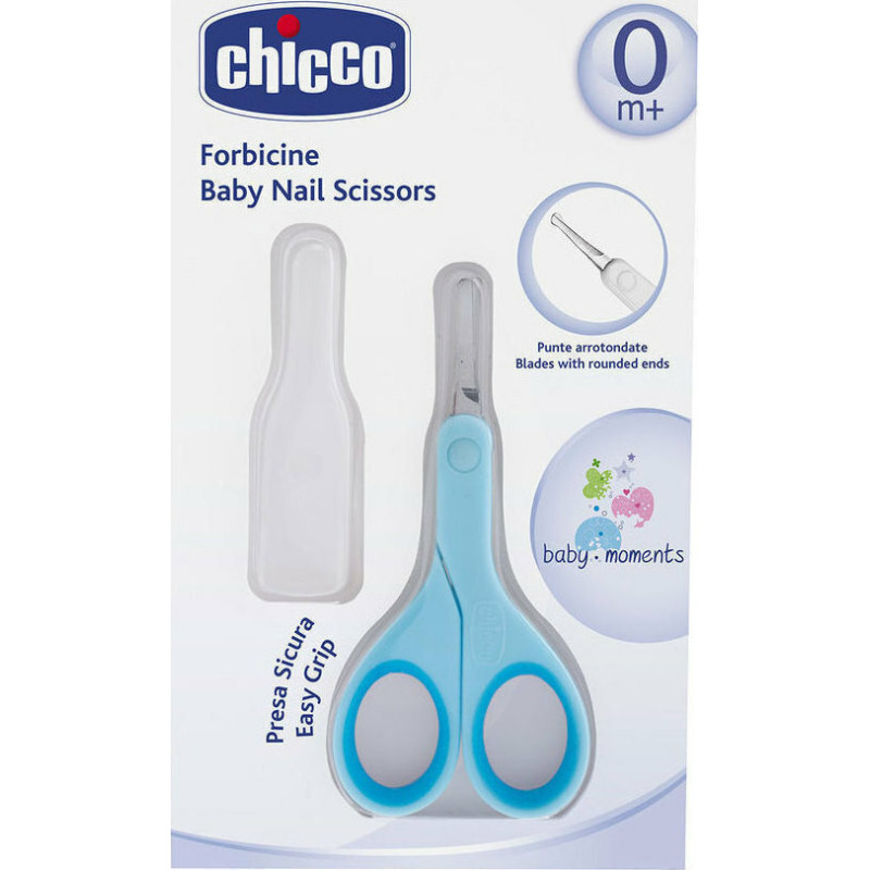 CHICCO Ψαλιδάκι Ασφαλείας με θήκη, Σιέλ CHICCO Ψαλιδάκι Ασφαλείας με θήκη, Σιέλ