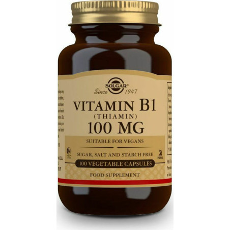 Solgar Vitamin B1 (Thiamin) Βιταμίνη για την Υγεία του Νευρικού Συστήματος 100mg 100 φυτικές κάψουλες