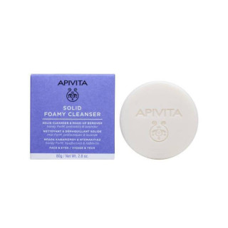 Apivita Solid Foamy Μπάρα Σαπουνιού Καθαρισμού Προσώπου & Ματιών 80gr