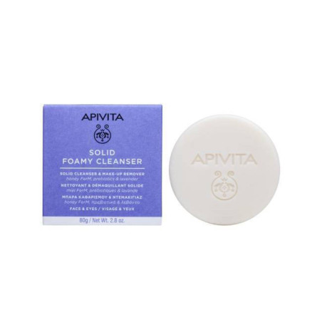 Apivita Solid Foamy Μπάρα Σαπουνιού Καθαρισμού Προσώπου & Ματιών 80gr