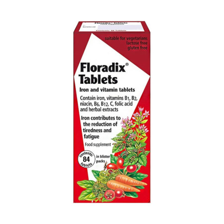 Power Health Floradix Βιταμίνη για Ενέργεια, Ενίσχυση του Ανοσοποιητικού, τα Μαλλιά & τo Δέρμα 7mg 84 ταμπλέτες