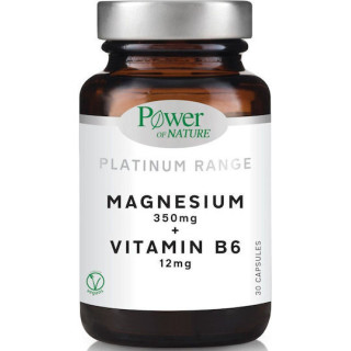 Power Of Nature Platinum Range Magnesium 350mg + Vitamin B6 12mg 30 κάψουλες