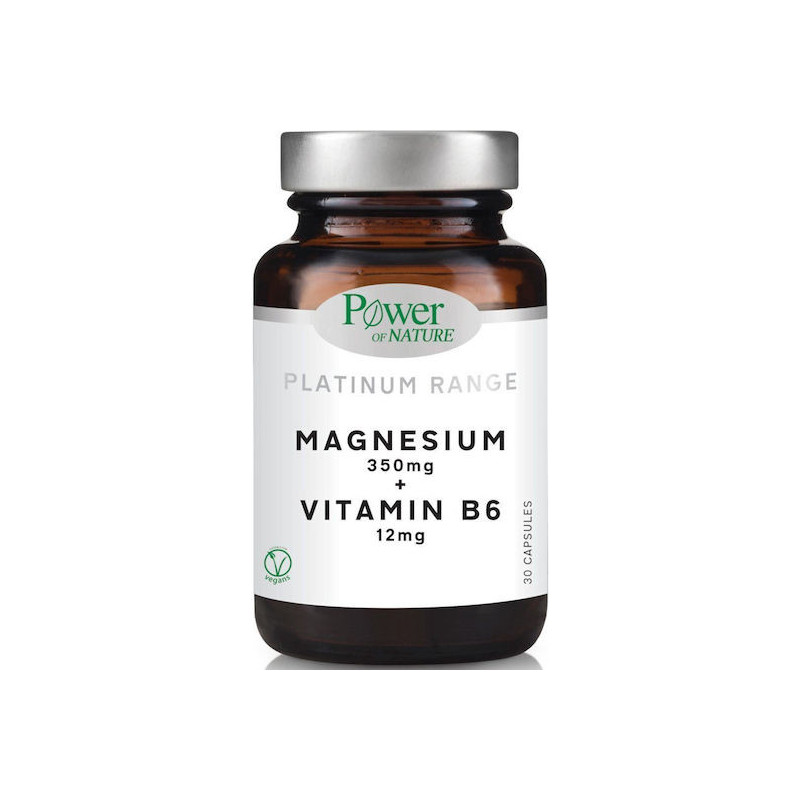 Power Of Nature Platinum Range Magnesium 350mg + Vitamin B6 12mg 30 κάψουλες Power Of Nature Platinum Range Magnesium 350mg + Vitamin B6 12mg 30 κάψουλες