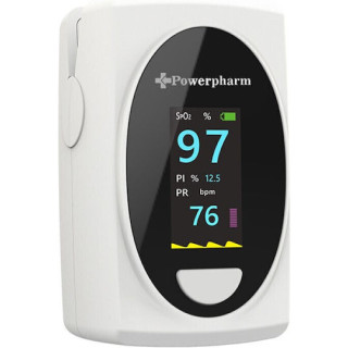 Powerpharm Παλμικό Οξύμετρο Δακτύλου Λευκό