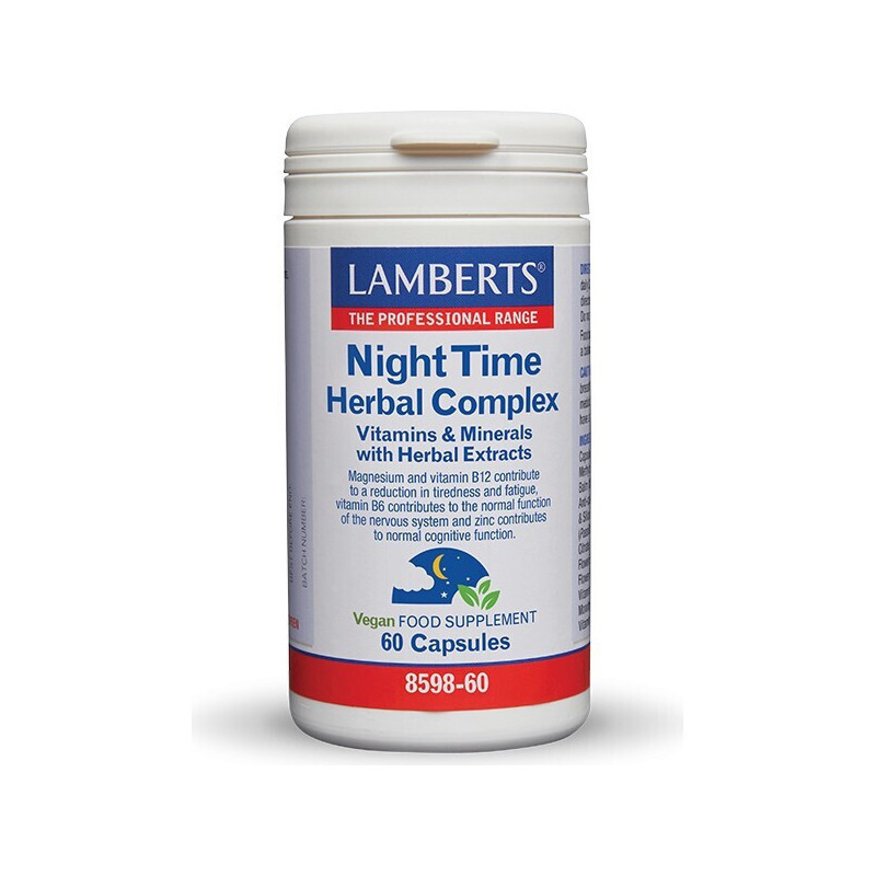 Lamberts Night Time Herbal Complex Συμπλήρωμα για το Άγχος & τον Ύπνο 2 κάψουλες Λεμόνι Lamberts Night Time Herbal Complex Συμπλήρωμα για το Άγχος & τον Ύπνο 2 κάψουλες Λεμόνι