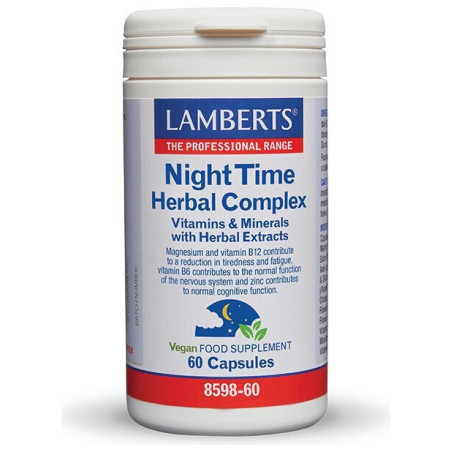 Lamberts Night Time Herbal Complex Συμπλήρωμα για το Άγχος & τον Ύπνο 2 κάψουλες Λεμόνι