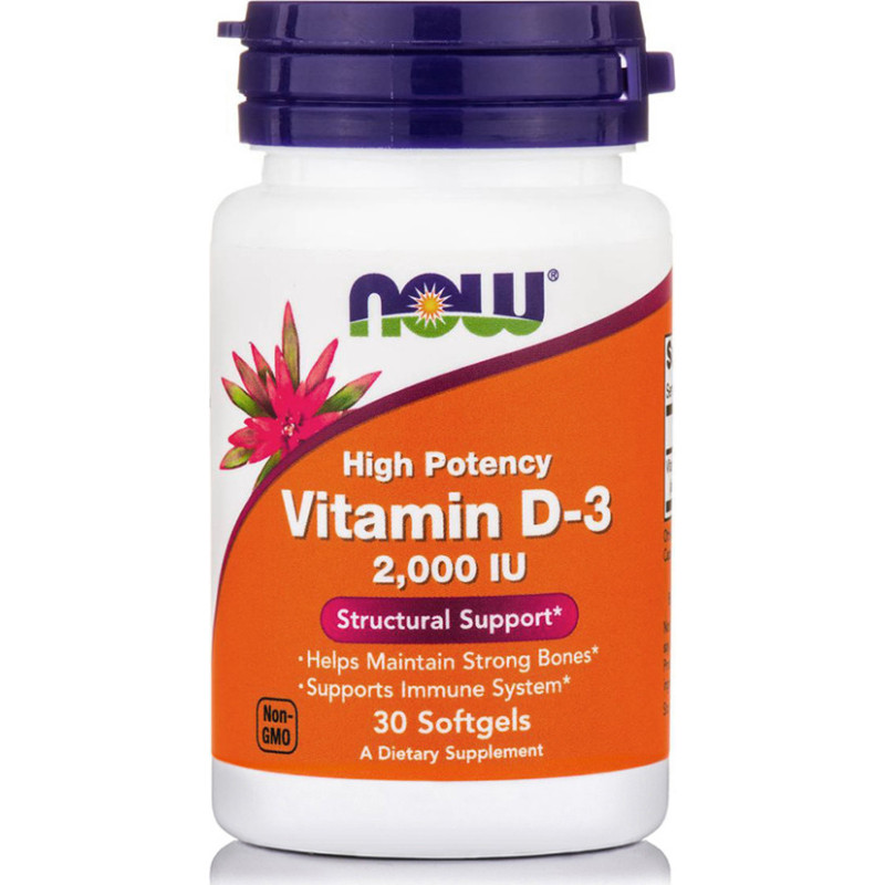 Now Foods Vitamin D-3 Βιταμίνη για Ανοσοποιητικό 2000iu 30 μαλακές κάψουλες Now Foods Vitamin D-3 Βιταμίνη για Ανοσοποιητικό 2000iu 30 μαλακές κάψουλες