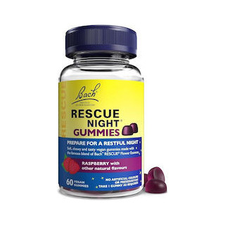 Bach Rescue Night Συμπλήρωμα για τον Ύπνο 60 ζελεδάκια Raspberry