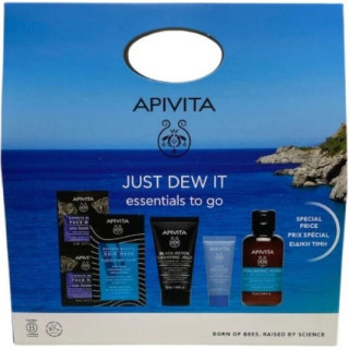 Apivita Just Dew It Travel Set για Ενυδάτωση Καθαρισμό Προσώπου 5τμχ.
