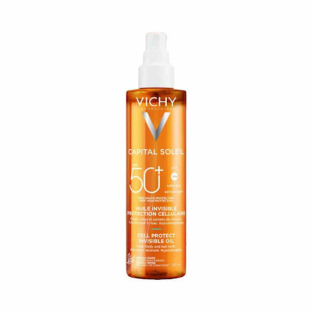 Vichy Capital Soleil Cell Protect Invisible Αδιάβροχο Αντηλιακό Λάδι Προσώπου και Σώματος SPF50 σε Spray 200ml