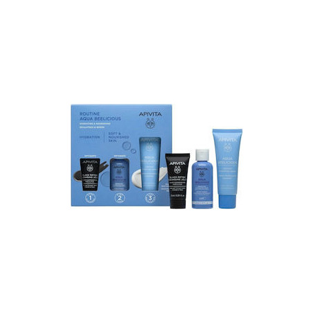Apivita Promo Αqua Beelicious Comfort Hydrating Cream 40ml & Perfecting Toner 50ml & Black Dettox Cleansing Jelly 15ml