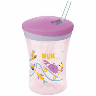 Nuk Παιδικό Ποτηράκι "Action Cup" από Πλαστικό Ροζ 230ml για 12m+