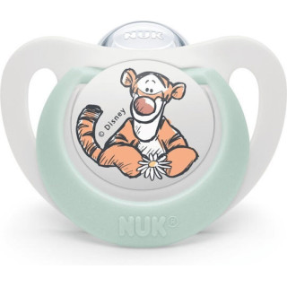 Nuk Πιπίλα Σιλικόνης Star Tiger White/Mint για 0-6 μηνών