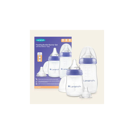 Lansinoh Feeding Bottle Starter Set 1x160ml & 1x240ml & 1xFFT