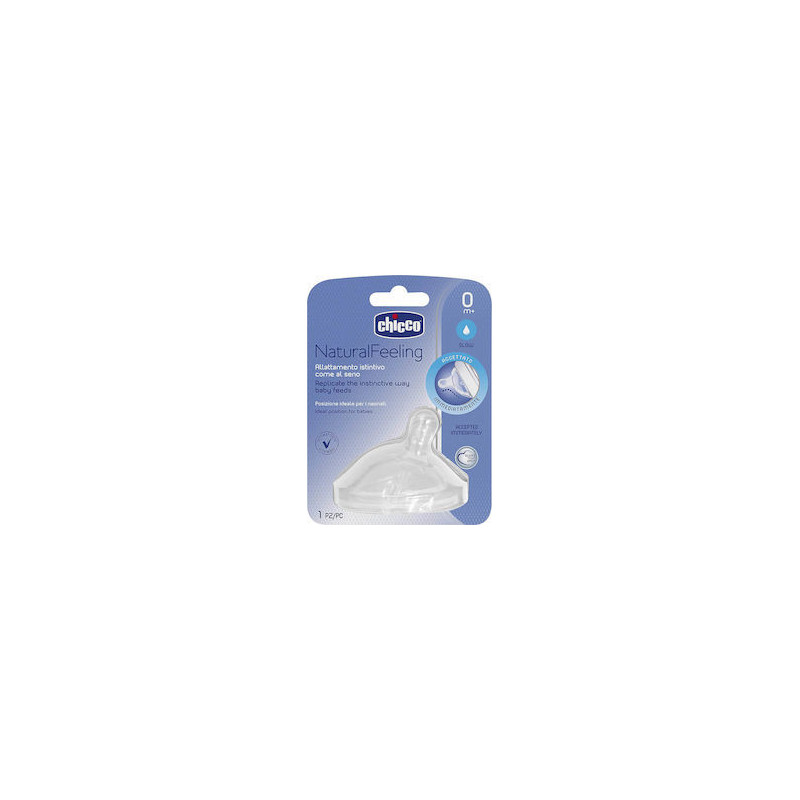Chicco Natural Feeling Θηλή από Σιλικόνη Αργής Ροής για 0+ μηνών 81011-10 Chicco Natural Feeling Θηλή από Σιλικόνη Αργής Ροής για 0+ μηνών 81011-10