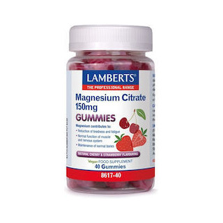 Lamberts Magnesium Citrate 150mg 40 ζελεδάκια Φράουλα