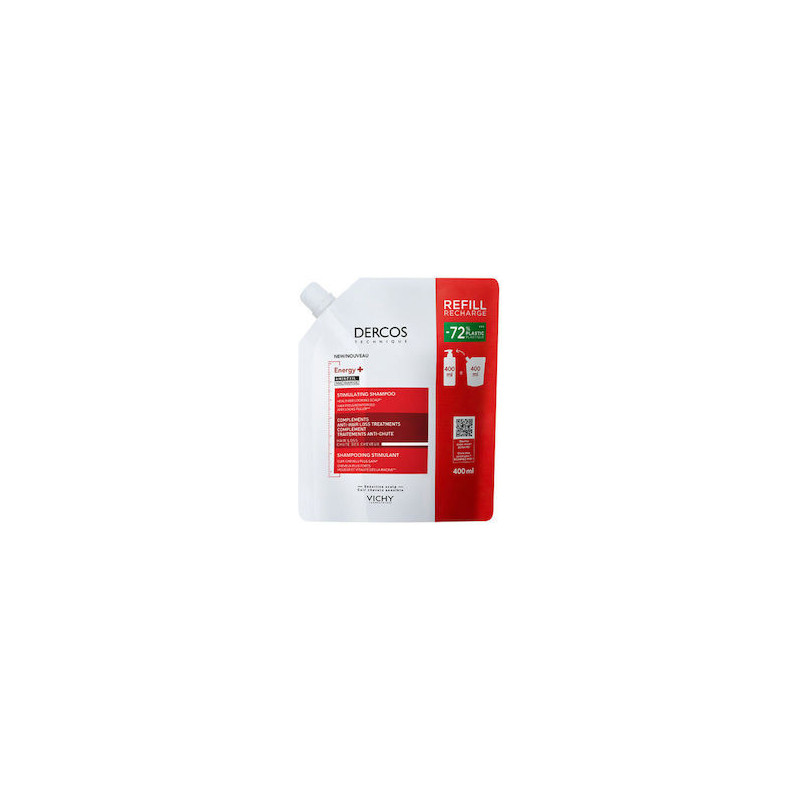 VICHY DERCOS Energy+ Δυναμωτικό Σαμπουάν Κατά της Τριχόπτωσης με Aminexil και Νιασιναμίδη Refill 400ml VICHY DERCOS Energy+ Δυναμωτικό Σαμπουάν Κατά της Τριχόπτωσης με Aminexil και Νιασιναμίδη Refill 400ml