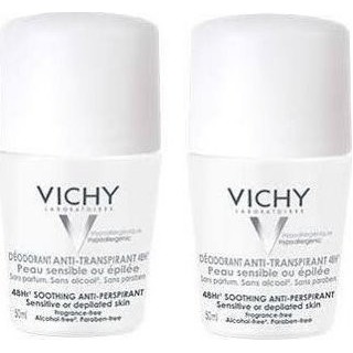 Vichy Anti-Transpirant Soothing Sensitive Roll-On 48h 50mlx2
