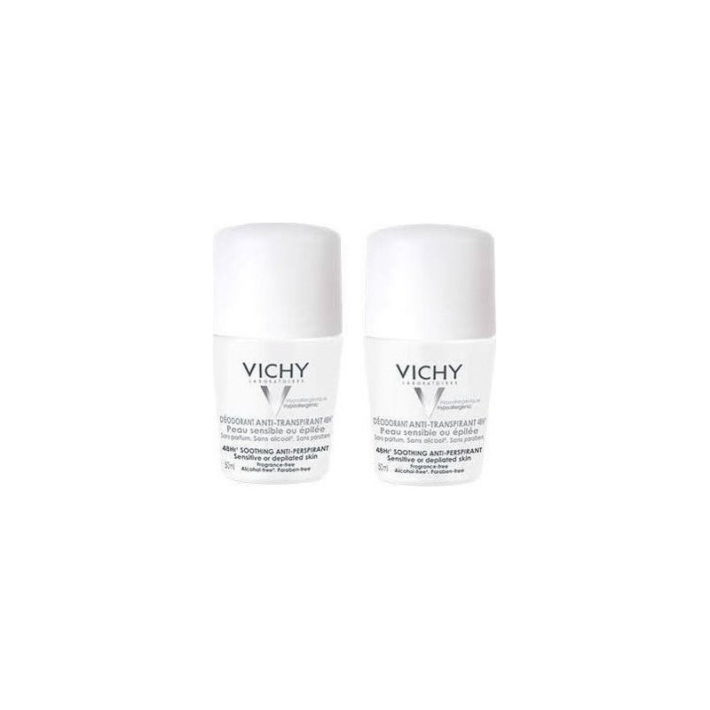 Vichy Anti-Transpirant Soothing Sensitive Roll-On 48h 50mlx2 Vichy Anti-Transpirant Soothing Sensitive Roll-On 48h 50mlx2