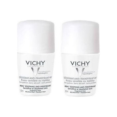 Vichy Anti-Transpirant Soothing Sensitive Roll-On 48h 50mlx2