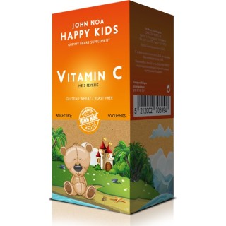 John Noa Happy Kids Vitamin C Βιταμίνη για Ενέργεια & Ανοσοποιητικό Πορτοκάλι 90 ζελεδάκια